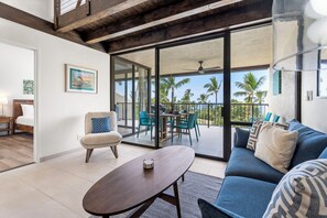 Living Room with Floor to Ceiling glass doors