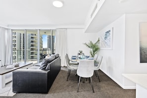Share sumptuous meals with the family in this sophisticated dining area