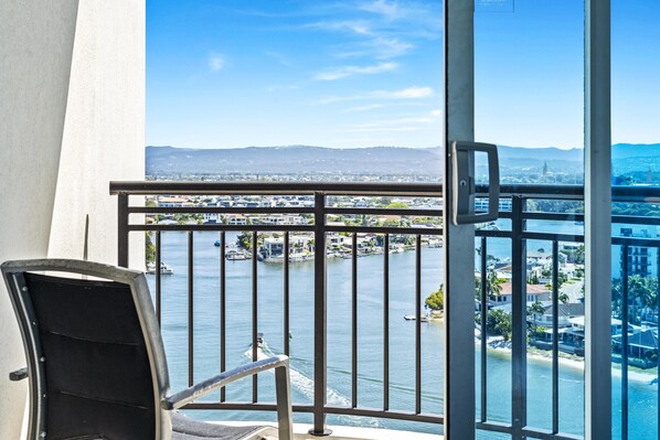 Stunning river and city views with the mountains as the backdrop