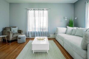 Unwind with a great book in the front living room