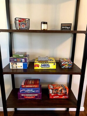 Make it a game night with a selection of card games, board games & puzzles. 