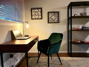 Ample work space for business travelers (laptop not included)