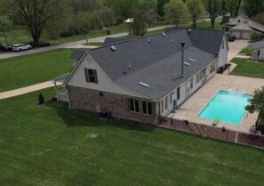 Side view with pool