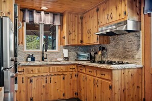 Our fully stocked kitchen has all the amenities you will need to whip up that homemade meal.