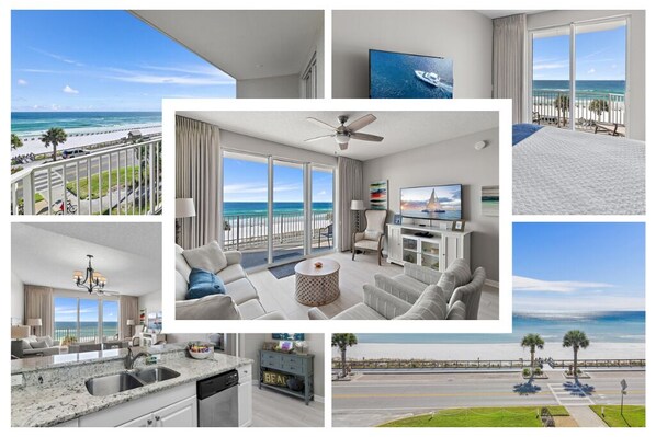 This 3rd Floor 2 Bedroom, 2 Bathroom condo at Majestic Sun is REMODELED w/ new flooring, countertops, furniture, and stylish, coastal decor. Come enjoy the Majestic Gulf & Beach Views!