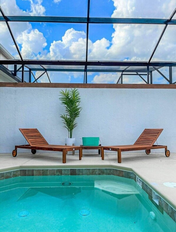 Pool area pool lounger