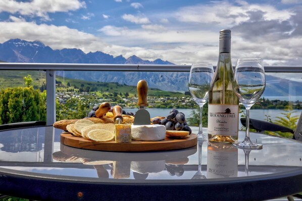 Relax out on the deck with some cheese and wine