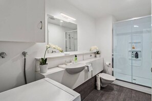 Stylish and modern bathroom.