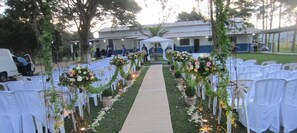 Outdoor banquet area