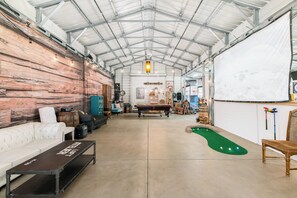 Barn Gane Room and Lounge with Projector