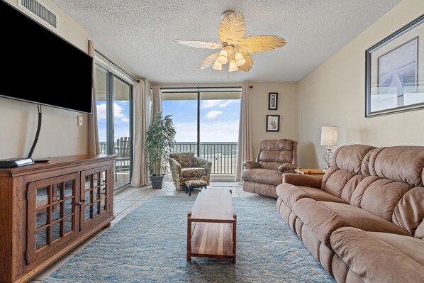 Comfortable living space after a day on the beach!