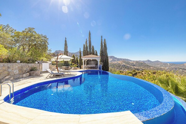Private infinty pool with stunning sunsets