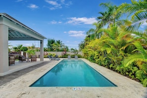 Get in your exercise by swimming a few laps.