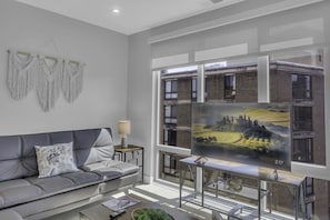 Furniture, Indoors, Living Room, Couch, Lamp