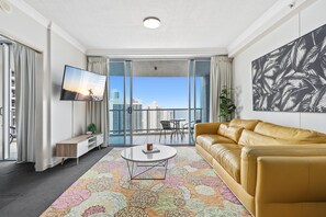 Experience luxury living while lounging around this elegant living room