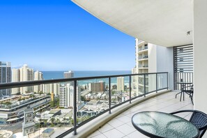 Stunning ocean and city views from the balcony