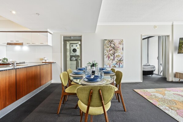 Share sumptuous meals with the family in this sophisticated dining area