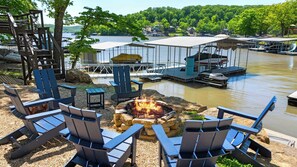 Gather around the firepit & make memories by the lake