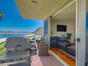 Living room doors opening to balcony