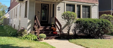 Lower level duplex with private entrance just inside front door.