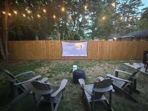 Option to set up outdoor projector for the game or a movie. 