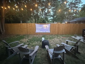 Option to set up outdoor projector for the game or a movie.