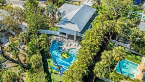 Aerial Pool and Back Yard