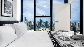 Bedroom with a Skyline