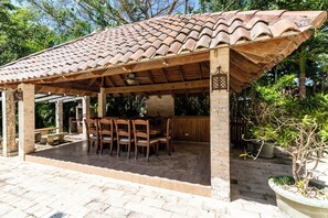 Enjoy an unforgettable BBQ experience in our inviting gazebo area! Perfect for grilling and gathering, this space offers a cozy, shaded spot to relax and savor outdoor meals with family and friends.