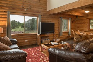 With high-vaulted ceilings, stunning log architecture, and cozy decor, it's a space where memories are made.