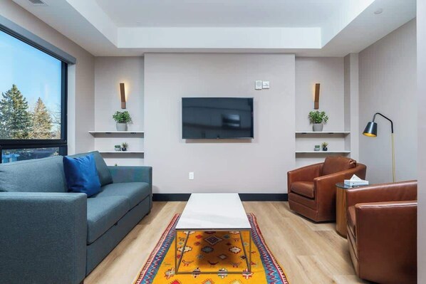 Our Living Room Features a Sleeper Sofa & Cable TV