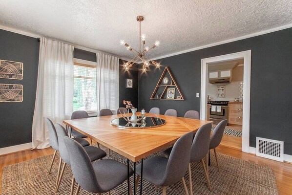 Custom dining table with room for twelve!