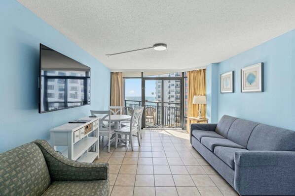 Enough room for the whole family to sit around the TV for movie night.
