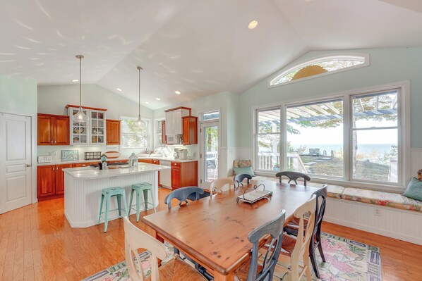 Manistee Vacation Rental | 3BR | 2BA | 2,104 Sq Ft | Stairs Required