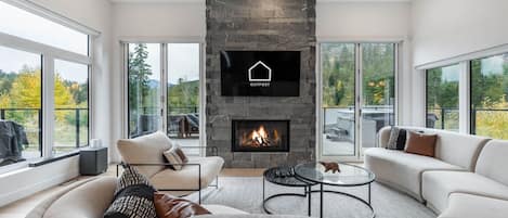 Main living area: Mountain and forest views