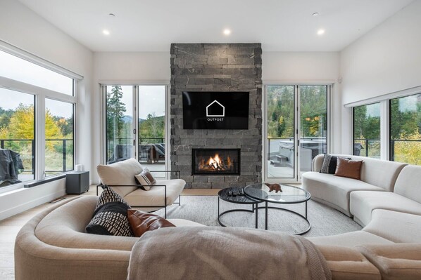Main living area: Mountain and forest views
