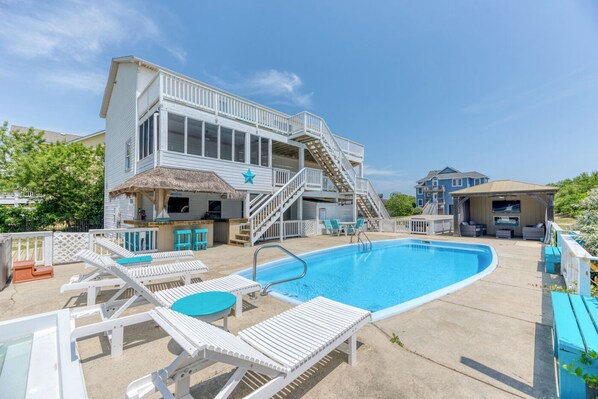 Rear Exterior and Private Pool