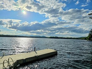 Dock for swimming, sun bathing, fishing and docking a boat.