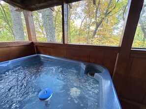 Hot Tub on Screened in Porch