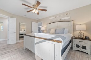 Enjoy a peaceful night's rest in this spacious king master bedroom.