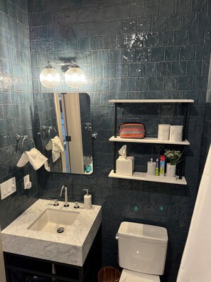 Guest Bathroom (located just outside of the bunk room.)
Heated floors