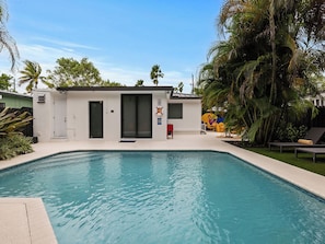 Free heated pool