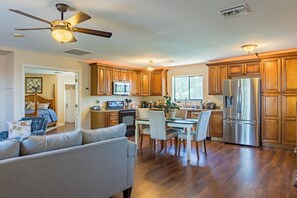 Spacious, full kitchen w/ dining area. 
