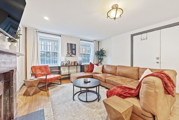 A mid-century modern sofa set good for family and friends