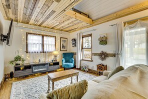 Living Room | Smart TV | Electric Fireplace | Movie Projector