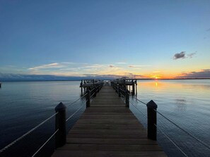  Sunset from marina, docks