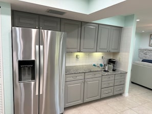 Fridge / Coffee Station Area (Nespresso & Keurig)