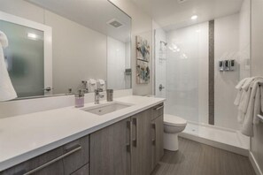 Shower in bathroom