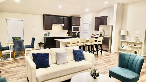 Modern Open Concept Living and Dining 
