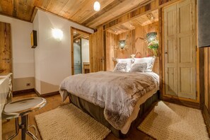 Drift to sleep in this plush bed.